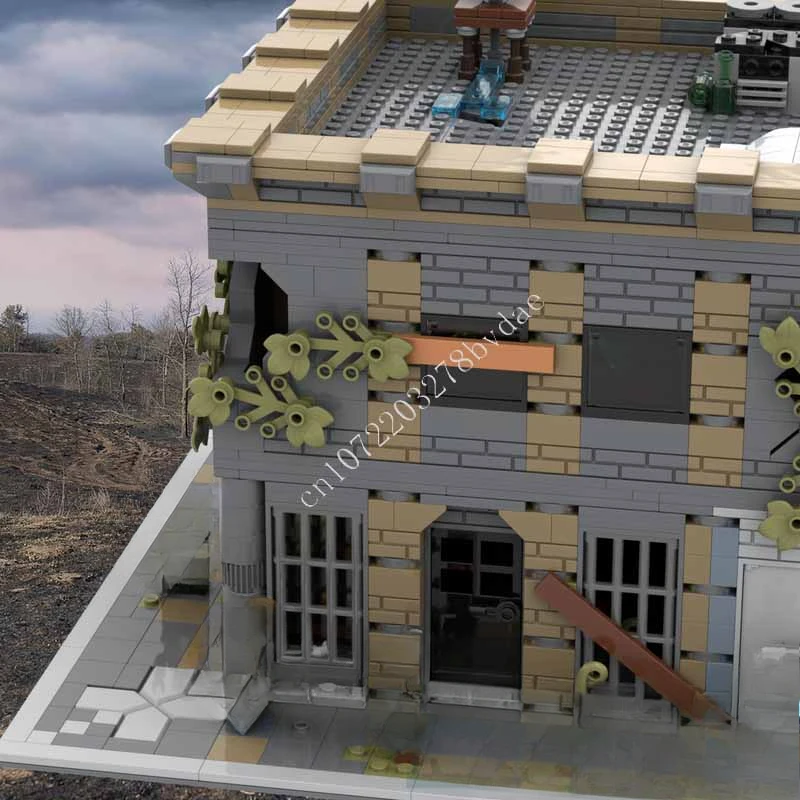 1722 pçs modular abandonado gunshop moc criativo vista de rua modelo blocos de construção arquitetura educação montagem modelo brinquedos presente