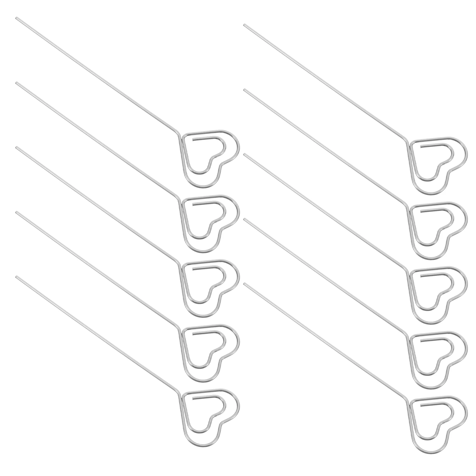 

20pcs Heart Shaped Memo Holders Iron Photo Clips for Desk Office Wire Picks Flower Arrangement Cake Toppers