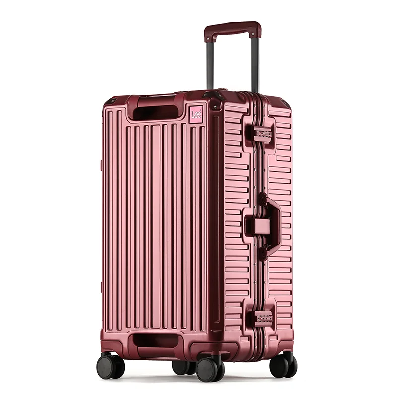 

Большой дорожный чемодан с алюминиевой рамой, подставкой для стакана, многофункциональный, ручная кладь, прочный, на вращающихся колесах