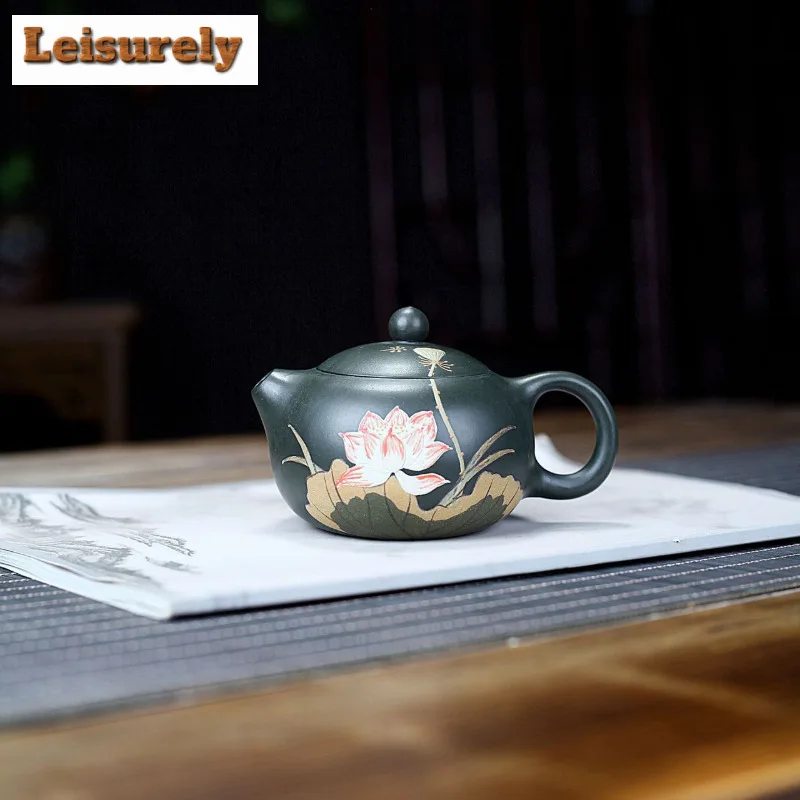 

210ml Antique Yixing Purple Clay Teapots Handmade Xishi Pot Raw Ore Green Mud Tea Infuser Kettle Chinese Zisha Tea Set Drinkware