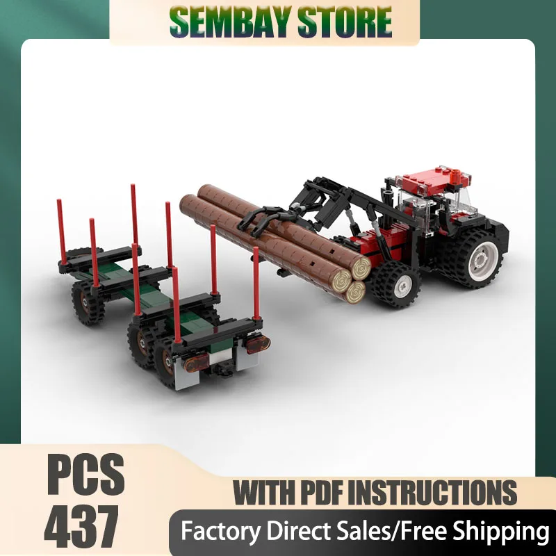 

Urban Truck Model Moc Building Bricks Modular Wooden Trailer Model Technology Blocks Christmas DIY Toy Construction Gifts