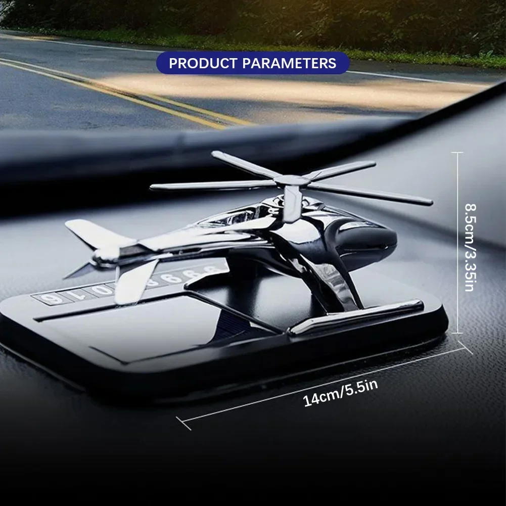 Solar Car Air Freshener With Hidden Phone Plate Helicopter Styling Propeller Perfume Diffuser Auto Novelty Fragrance Accessories