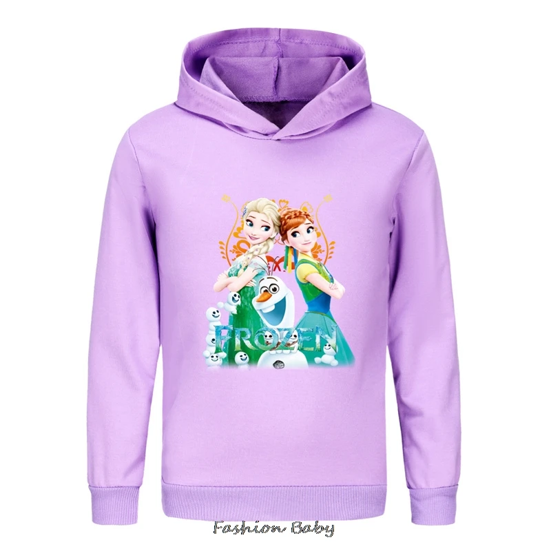 Kawaii infantil Frozen Elsa Hoodie, roupas de princesa, moletom infantil, tops de bebê, primavera, outono, roupas da moda