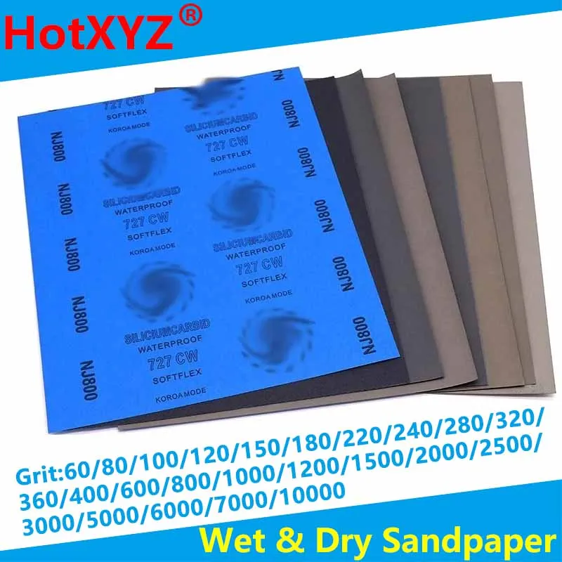 60-10000 Grit SandPapers Wet and Dry Polishing Sanding Wet/dry Abrasive Sandpaper Paper Sheets Surface Finishing Made 2 Pcs