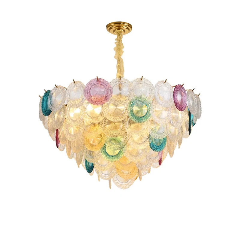 

Art Colorful Sunflower Glass Ceiling LED Chandelier Lighting,Lustre Suspension Luminaire Indoor Decor Fixture For Living room
