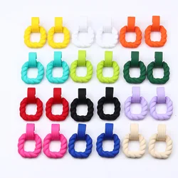 12Color Acrylic Candy Color Earrings For Women Square Half Circle Stitching Fashion Dangle Drop Earrings Colorful Summer Jewelry