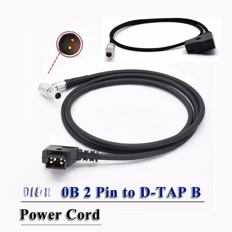 Remo 0B 2 Pin to D-TAP B Power Cable Compatible w Weigu Mammoth 2-core Teradek Wireless Image Transmission Straight /Elbow Head