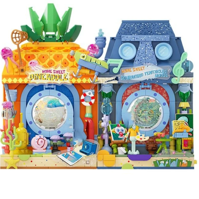 Modèle créatif de construction de maison d'ananas pour enfants, jouet de puzzle de bricolage, cadeau de vacances, décoration de collection de passe-temps