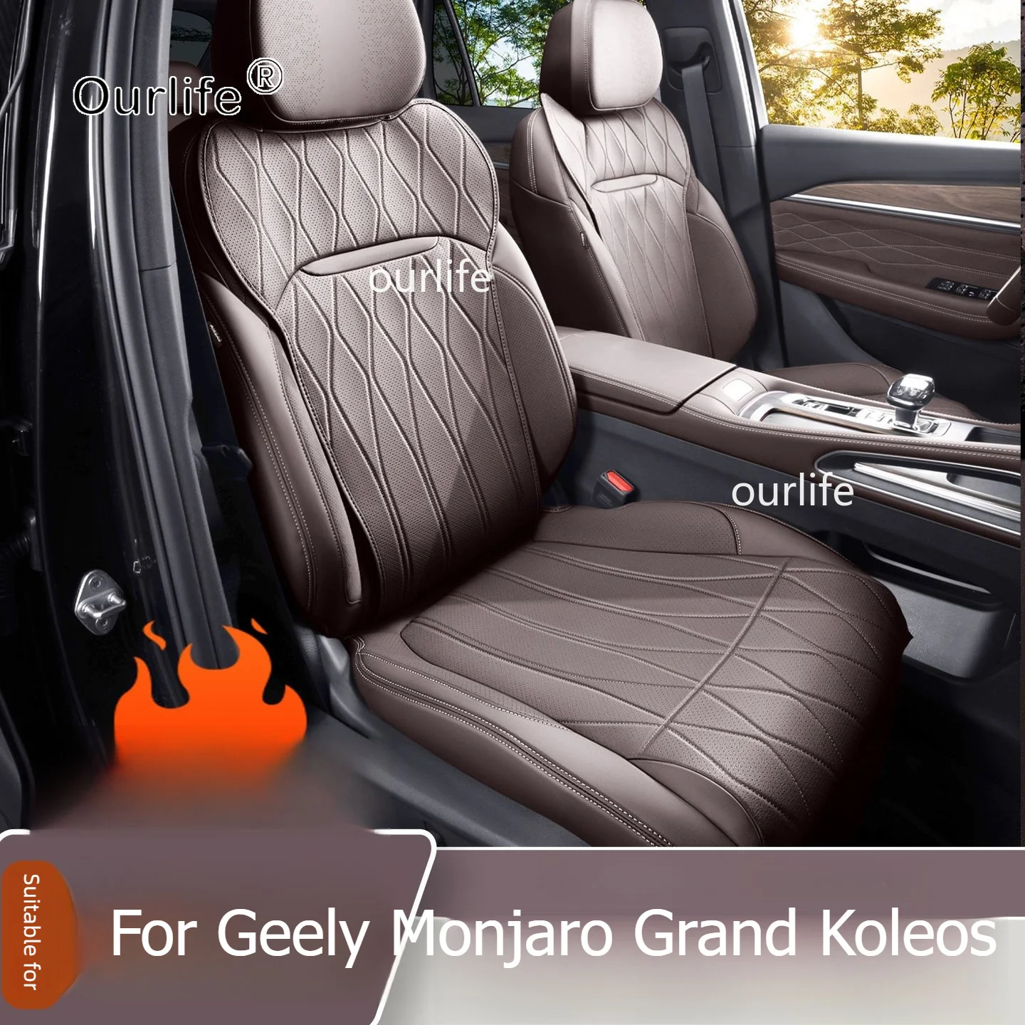 For GEELY Monjaro KX11 Grand Koleos  2026 Half Pack Seat Cushion Car Seat Protection Cover All Season Universal Modification