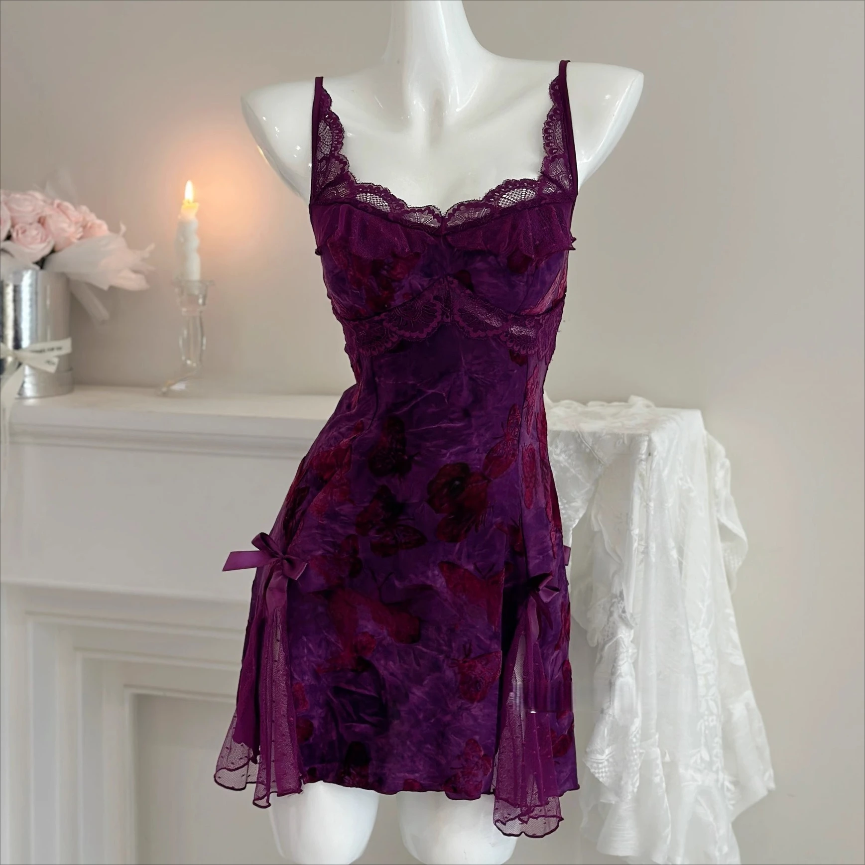 

Сексуальная ночная сорочка на бретельках из велюра и ледяного шелка с принтом, женский халат для сна, домашняя одежда, летняя ночная рубашка с кружевом и сеткой