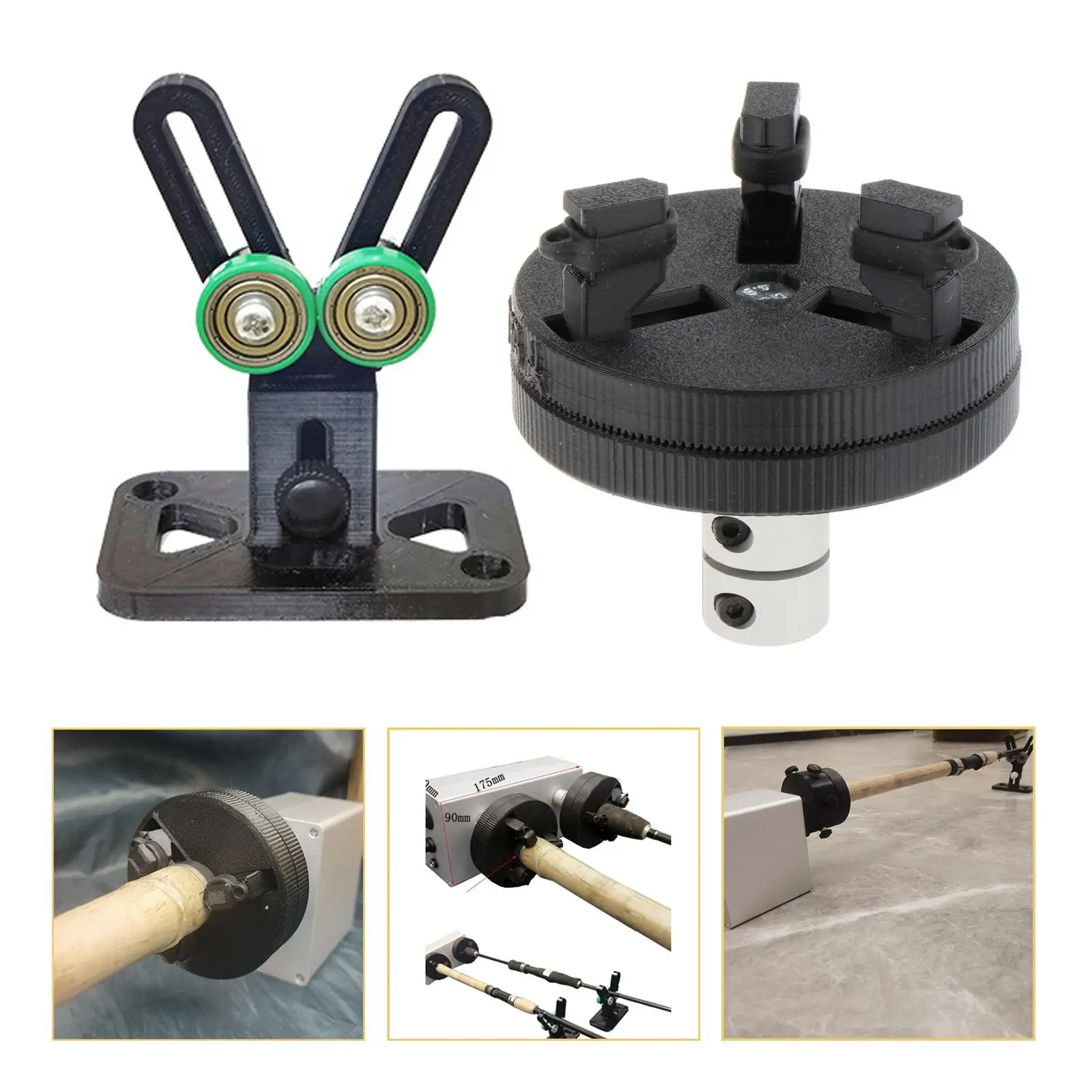 Adjustable Stand Supplies Rod Wrapping Machine Fishing Rod Repair Fishing Winding Machine Set Height 9.2-10.5cm Fishing Rod Tool image 4