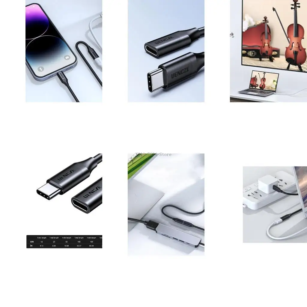 كابل تمديد USB C متين لنقل البيانات بسرعة 20 جيجابت في الثانية وإخراج فيديو بدقة 4K متوافق مع الأجهزة المختلفة