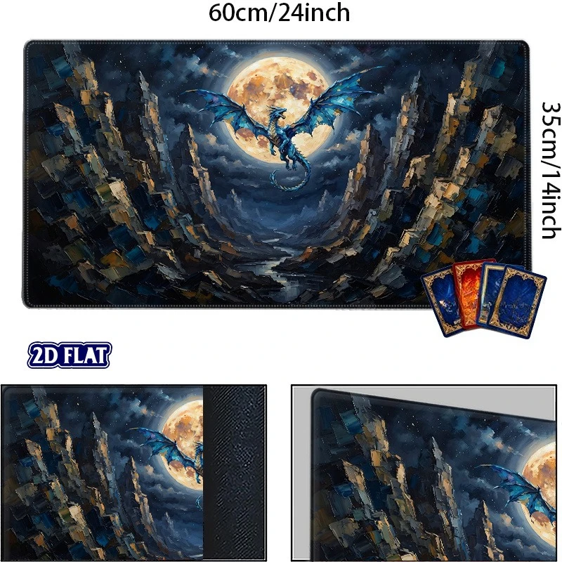 44/5000 TCG/CCG game mat, compatible with TCG/CCG card games, suitable for trading card battle tables, dark dragon moon table