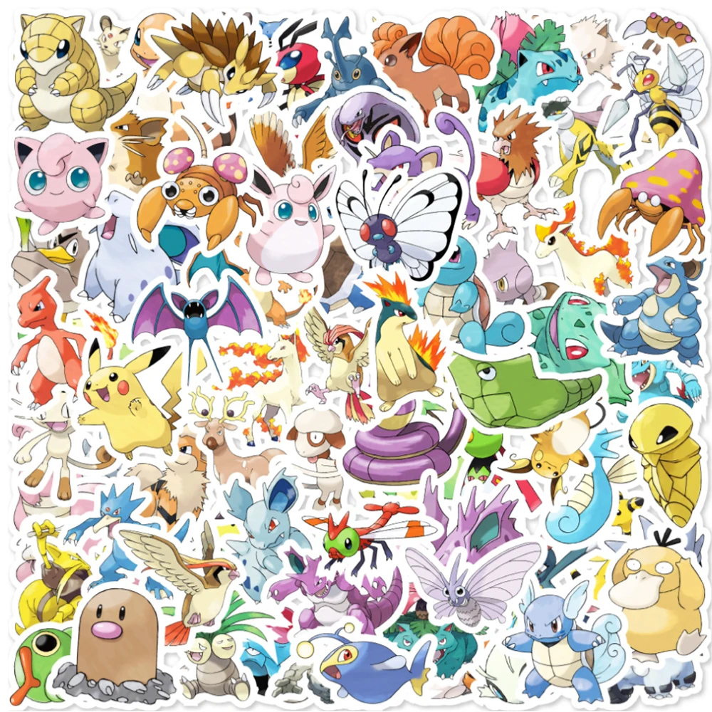 10/30/50/80PCS Anime Cute Pokemon Stickers Luggage Skateboard DIY Cool Graffiti Waterproof Funny Kid Toy Cartoon Sticker Decal