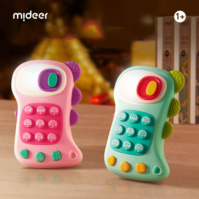 Mideer Versatile Kids Phone 80+ Sounds 100+ Encyclopedias Baby Simulation Phone Music Telephone Sleeping Toys Infant 12M+