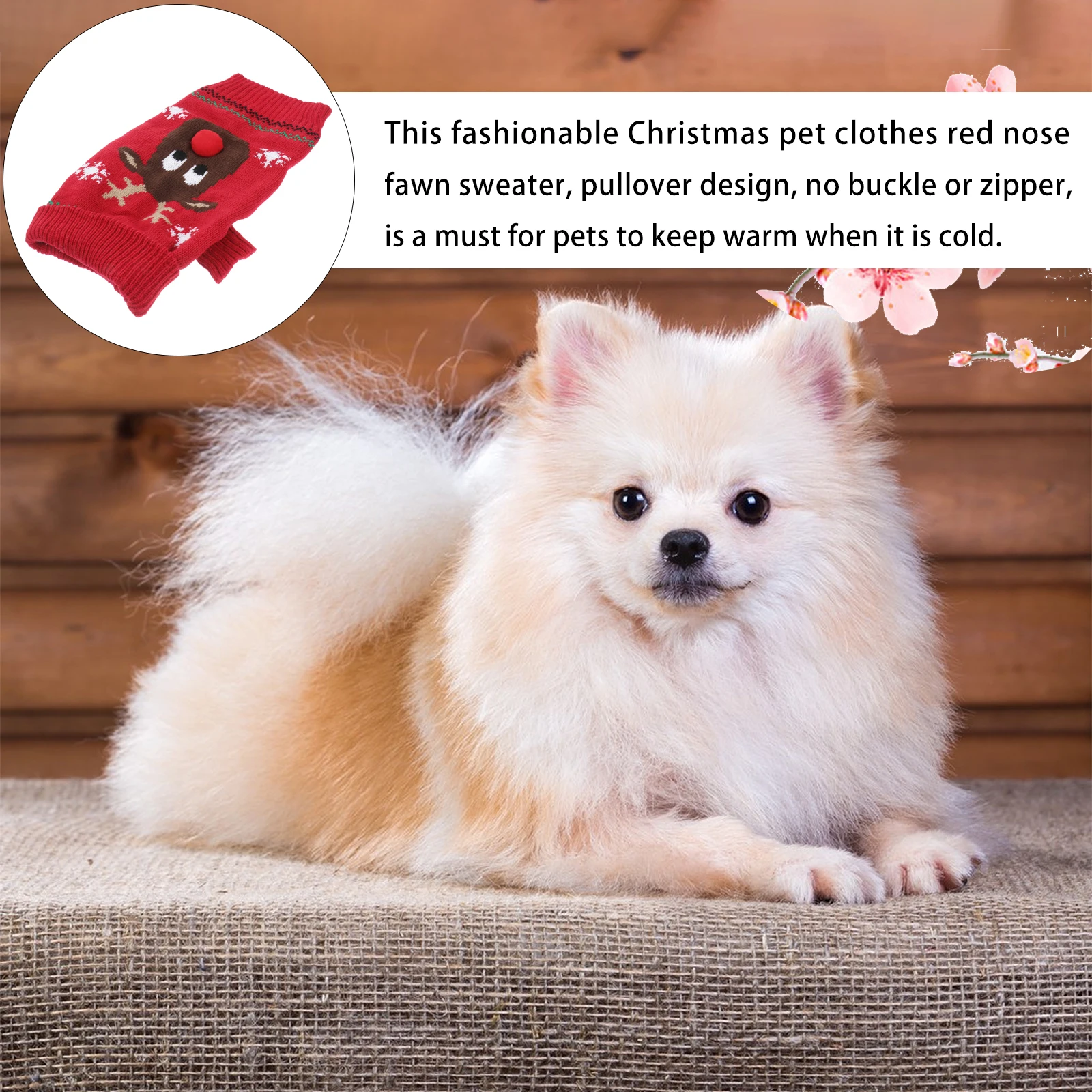 

Pet Christmas Clothes Winter Dog Costume Sweater for Small Large Dogs Puppy Clothing Pet Sweaters Dog Clothes - Size S
