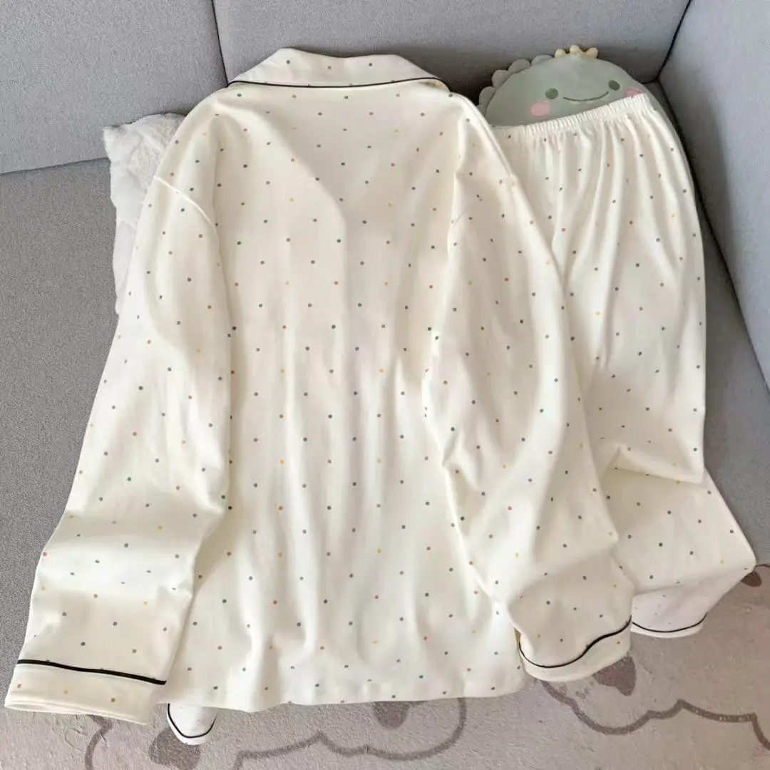 Double-Sided German Velvet Autumn and Winter Thickened Long-Sleeve and Long-Pants Pajamas for Women, Loose and Warm Homewear Set