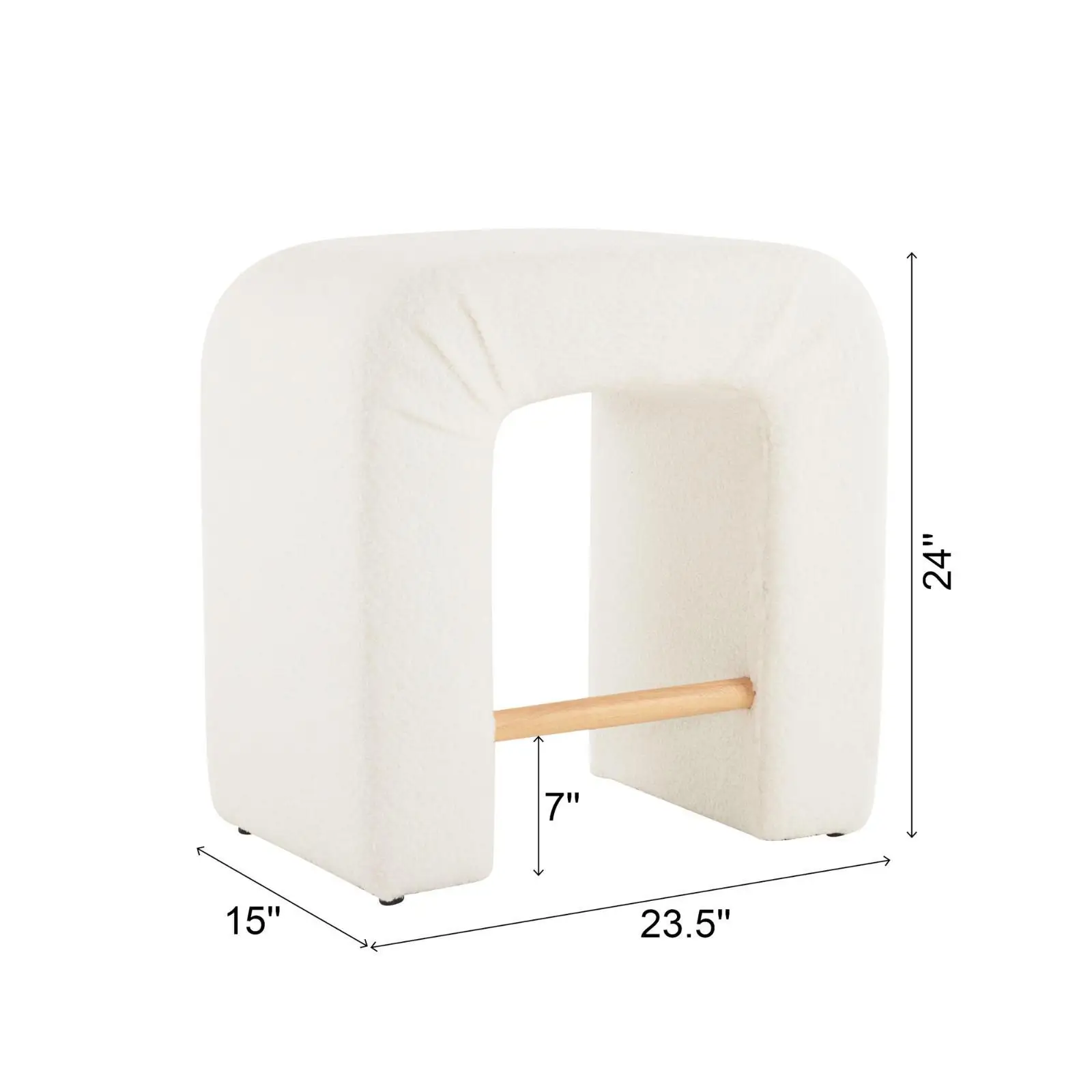 Nowoczesny zestaw 2 stołków do jadalni z tkaniny boucle o średnicy 24 cali - stylowe, oszczędzające miejsce szare siedziska