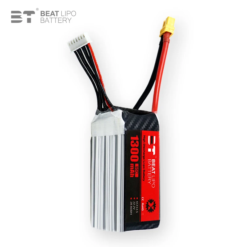 Imagem -03 - Lipo Battery For rc Helicopter Quadcopter Fpv Racing Drone Parts Atualização 6s 1300mah 95c Xt60 1300