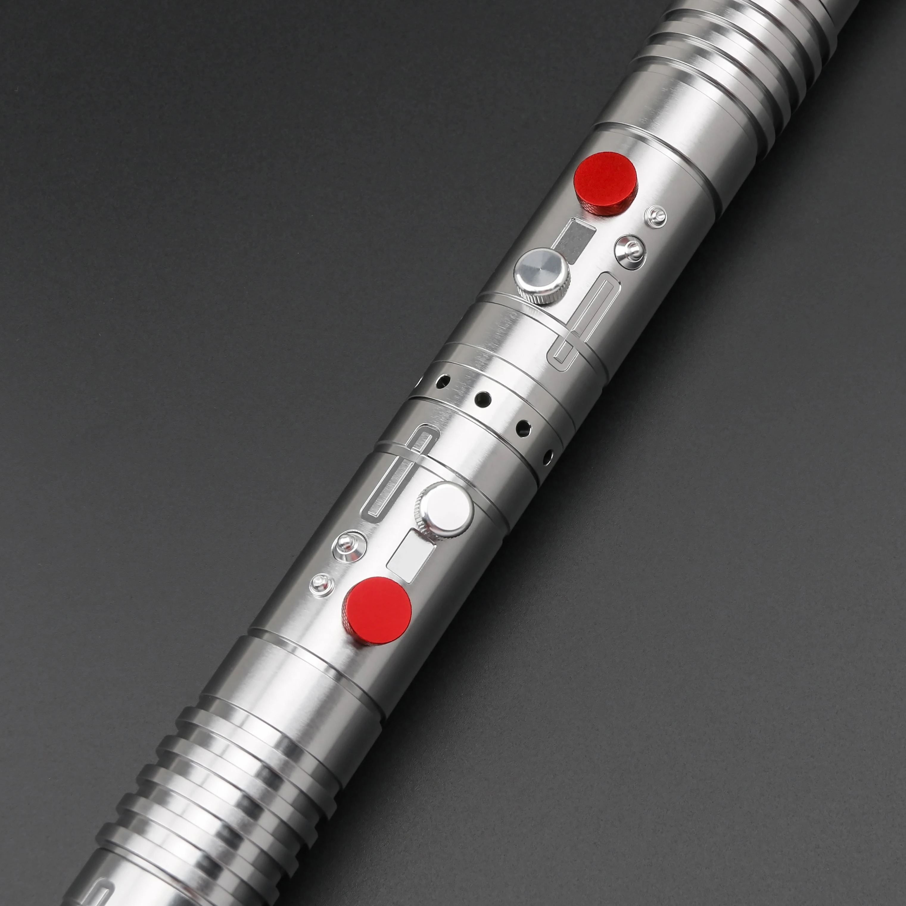 TXQSABER Neo Pixel Miecz Świetlny 2 SZT. Podwójne Ostrze Gładki Uderzenie RGB Laserowy Miecz Metalowa Rękojeść Sith Cosplay Zabawki Replika Darth Maula