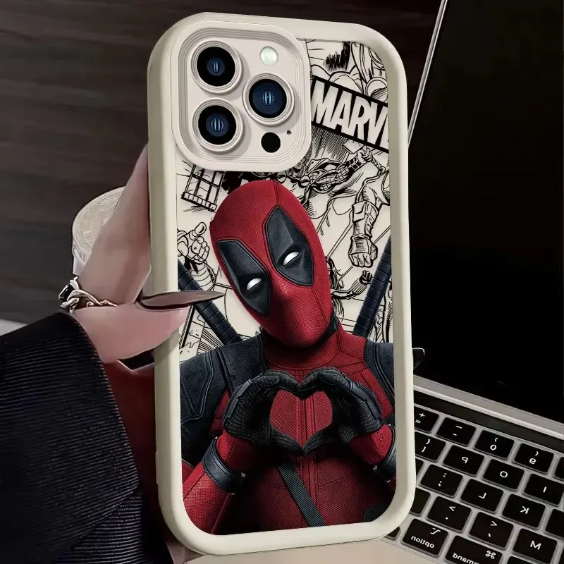 Marvel Deadpool Love Soft Silicone Case For iPhone 16 15 14 13 12 11 Pro Max X XS X S Max XR SE 2020 7 8 Plus iphone16 Cover