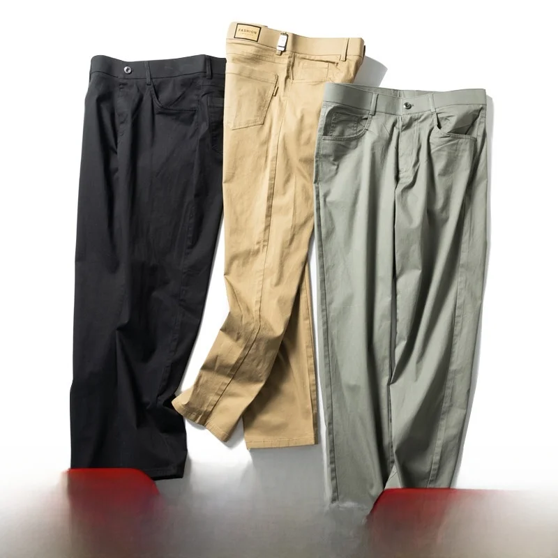 Comfortable Breathable Men's Casual Pants Spring Summer Straight Leg Lightweight Long Trousers Fashionable Urban Style