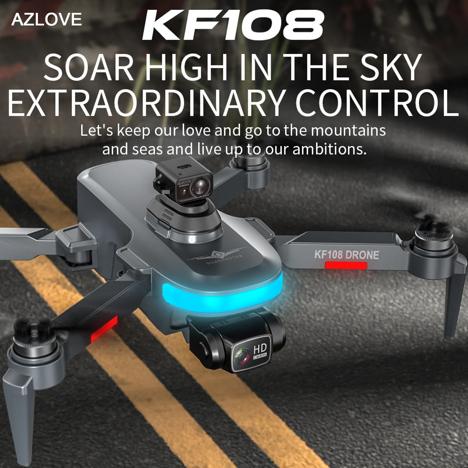 New KF108 GPS Drone 4K Professional HD Dual Cameras UAV Laser Obstacle Avoidance Brushless Foldable RC Quadcopter Security Drone