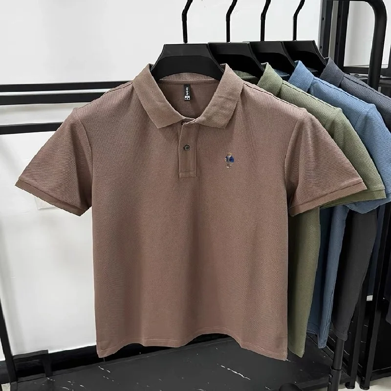 Summer high-quality cotton short sleeved men's polo shirt fashion brand teddy bear embroidery golf business casual T-shirt view 6