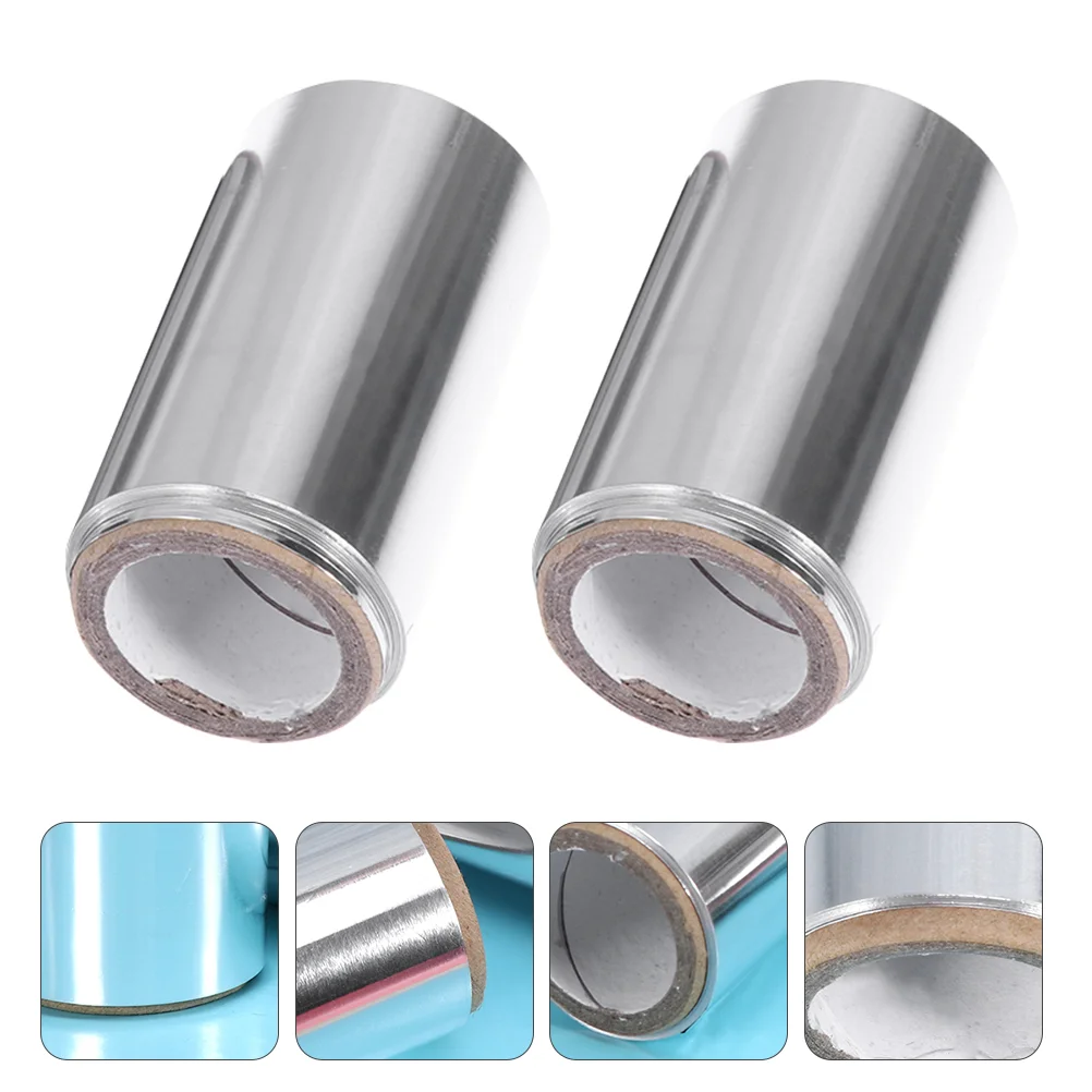 2 Rolls Hair Dye Shampoo Color Perm Tin Foil Nail Tools for Styling Silver Coloring