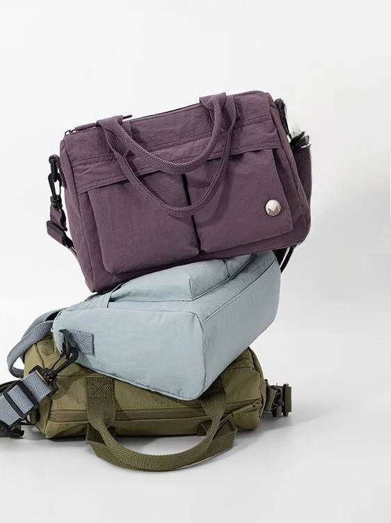 

Korean Japanese Nylon Commuter Ladies Single oulder Briease Handbag Fre Artistic Pure Color Crossbody Bag for Women