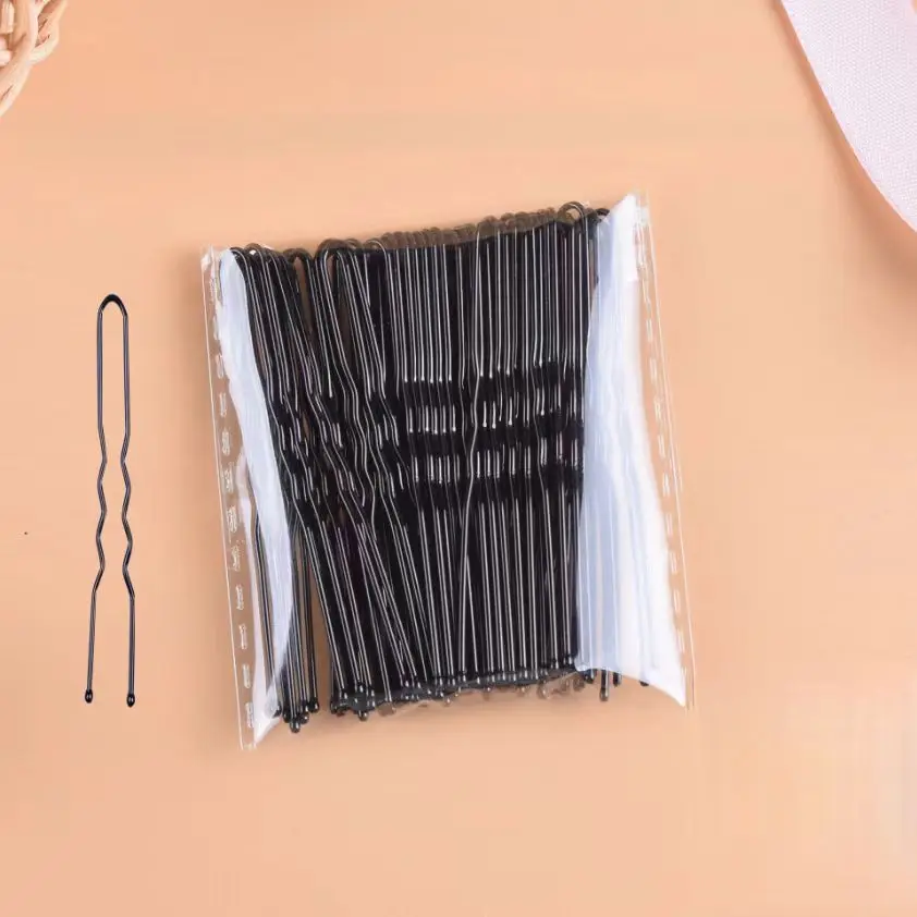 50pcs/set U Shaped Hairpins For Bun Metal Hair Clip Pins Bobby Bridal Barrettes Fashion Hair Styling Tools U Clips