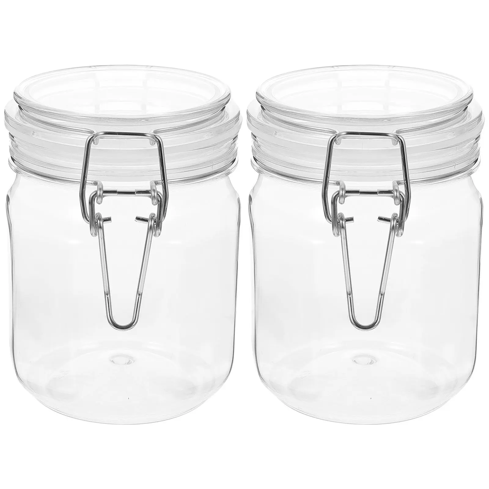 

2 Pcs Honey Jars Airtight Containers Reusable Transparent Jar With Airtight Lid PET Bottles Storage Sealed Practical Design