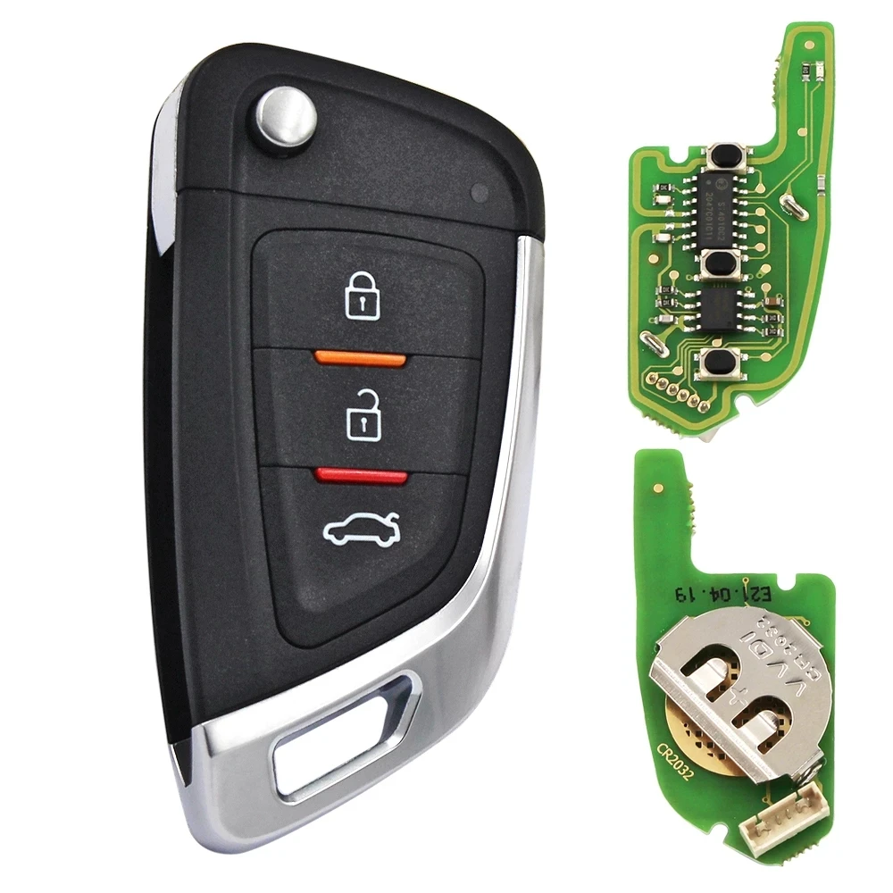 Xhorse XKKF02EN VVDI Wire Remote 3 Buttons XK Series Universal Flip Car Key For VVDI2/VVDI Mini/Max Tool 5Pcs/lot