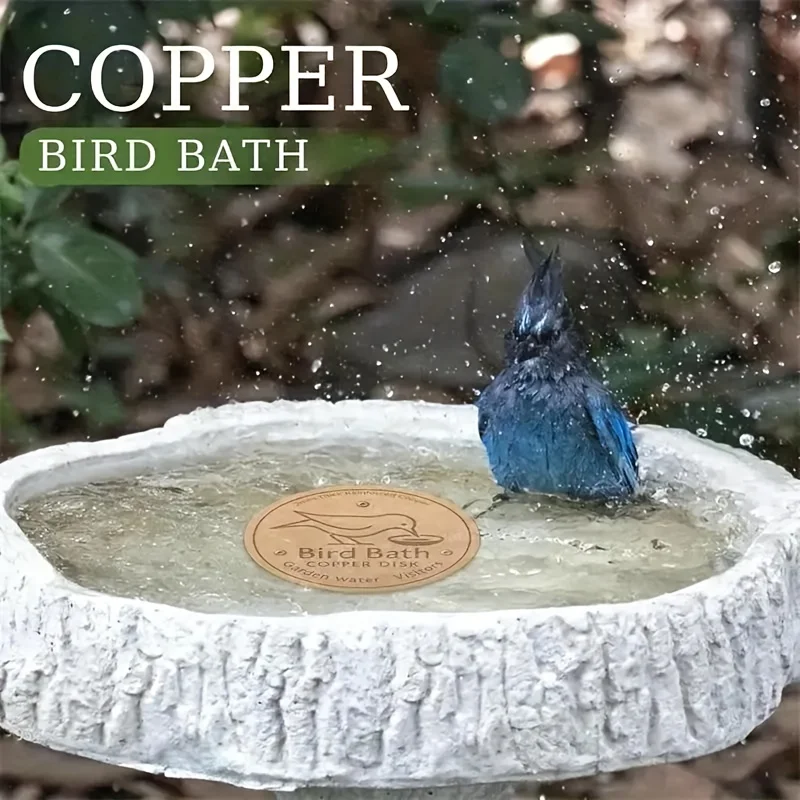 1pc Bird Bath Copper Tray, Reinforced Cleaning Dish with Triple Support for Year-Round Physical Safety and Water Cleaning