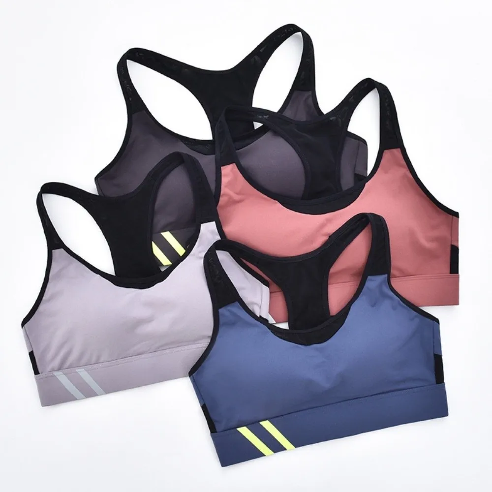 

Basic Shockproof Women Sports Bra Vest with Fixed Pads High Impact Yoga Bra Lingerie Adjust Seamless Vest Female