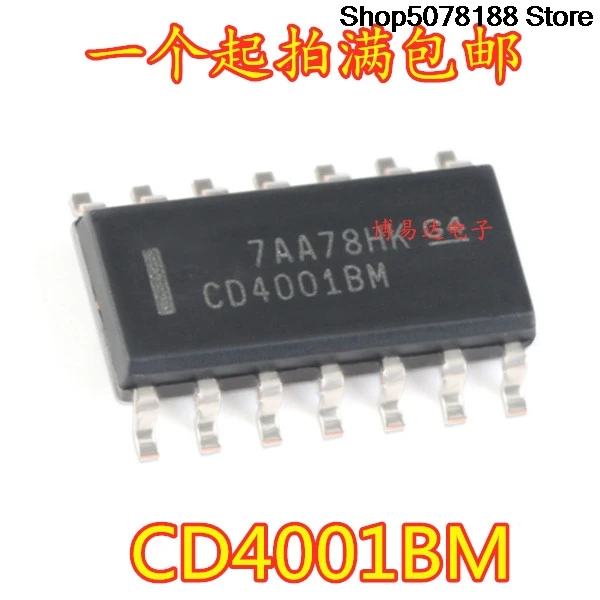 50 Stück CD4001 CD4001BM SOP-14 Logikchip