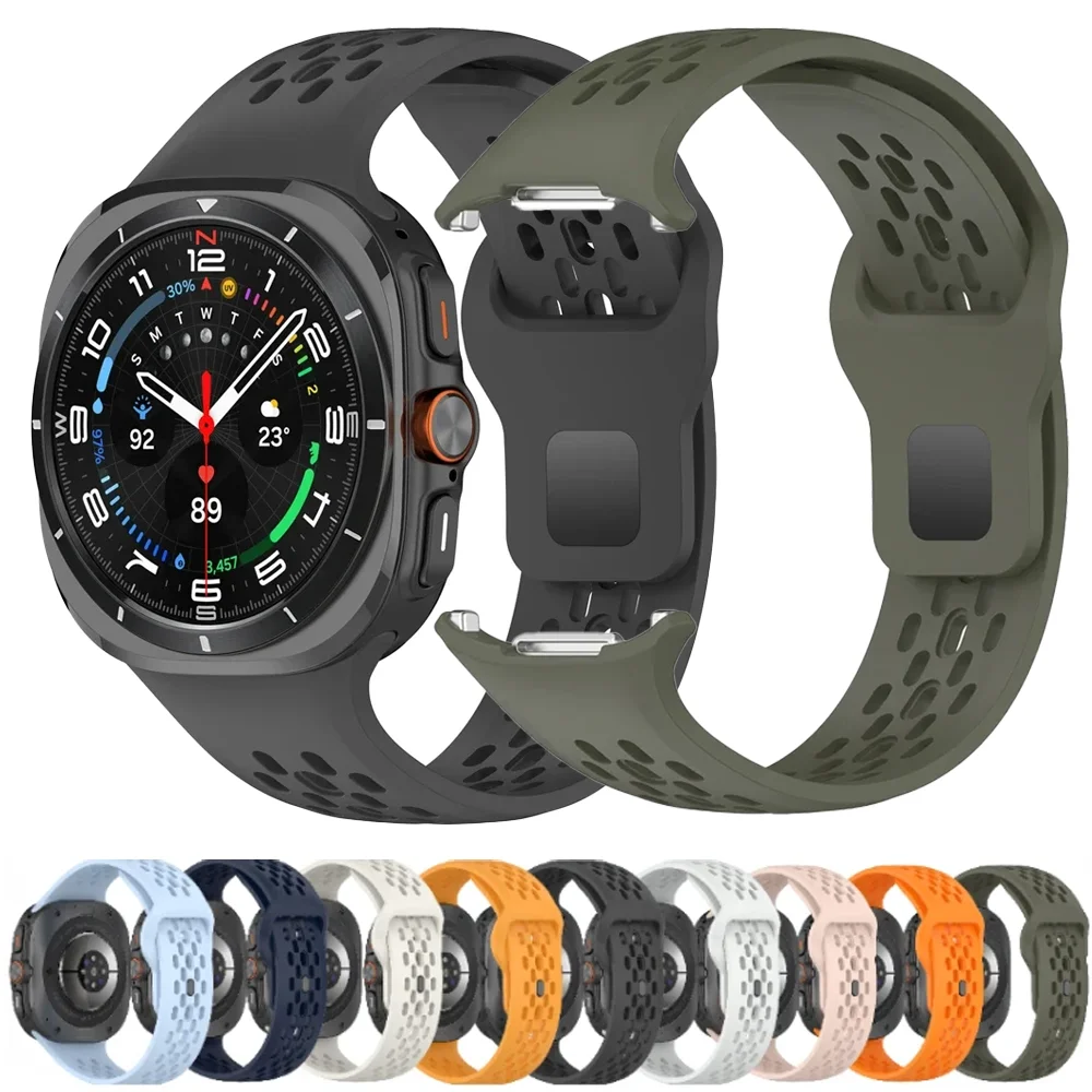 الرياضة سيليكون الفرقة لساعة سامسونج الترا 2025 47 مللي متر تنفس لينة سوار حزام حزام الساعات غالاكسي ساعة الترا 7 47 مللي متر Correa