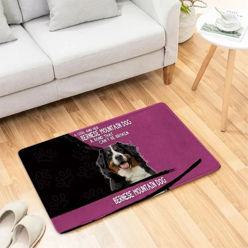 Please Remember American Staffordshire Terrier Dogs Doormat Decor Print Carpet Flannel Non-Slip Doormat for Bedroom Porch