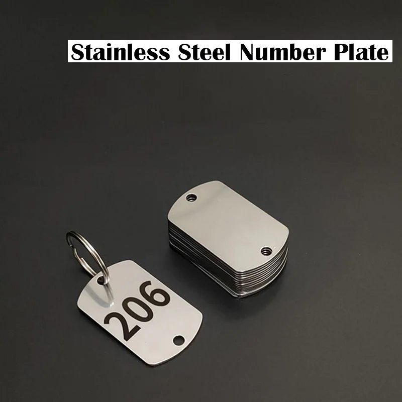 Stainless Steel Number Plate Digital Label Mark Signs Classification Metal Number Marker 1-50 Number Card For Key Item Mark Tags