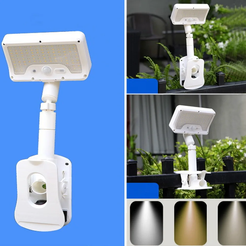 

Водонепроницаемый солнечный настенный светильник 92 LED 360 ° Поворотный светильник с датчиком движения, автоматическое включение/выключение, 4 режима, для сада, улицы, двора