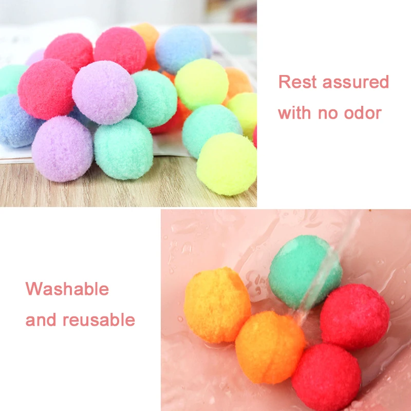 0.98in Cat Toys Launch Training Stretch Plush Ball Interactive Creative Colorful Kitten Pom Pom Cat Toy Ball Pet Accessories