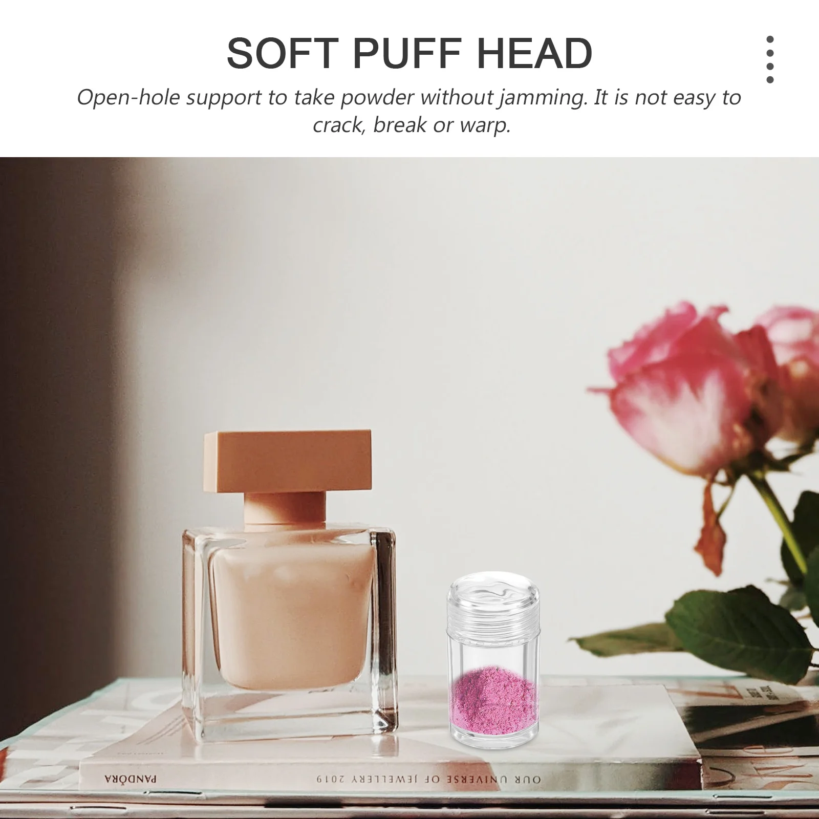 

6Pcs Loose Powder Bottle Premium Portable Airtight Flip-Lid Design Open-Hole Container for DIY Makeup Foundation Prickly Heat