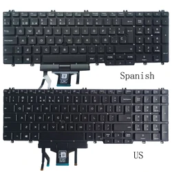Teclado retroiluminado francés/español/estadounidense para Dell Precision 3500, 3501, 3541, Latitude 5500, E5500, 5510, 5511, 5501, con Mouse Stick 0xpypv