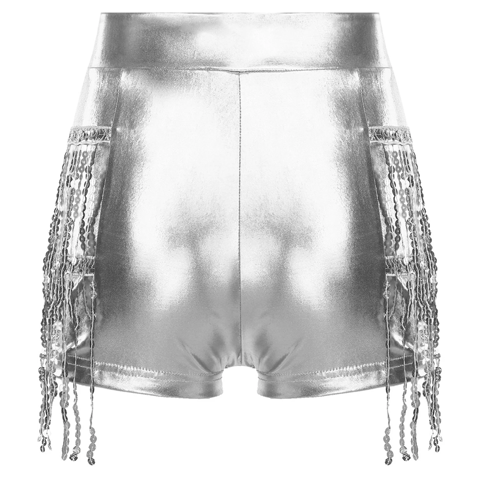 النساء اللاتينية الرقص لامع مهدب السراويل نادي القطب Dancewear لامعة المتدرج مطرزة شرابة الغنيمة السراويل للرقص رومبا التانغو #4