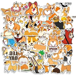 10/30/50PCS New DIY Corgi Animal Cartoon Personality Creative Computer Luggage Table Car Decoration Waterproof Sticker Wholesale