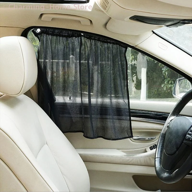 

【M】2pcs Car Sunshade Curtains Universal Window Shades Protection Repellent Mosquito Mesh Net Sunshade Auto Accessories