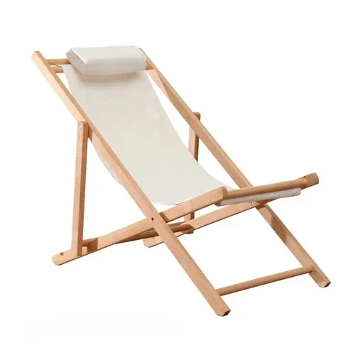 

Outdoor Leisure Beach Chairs Home Furniture Balcony Garden Folding Armchair Homestay Lazy Sofa Recliner Wooden Chaise Lounge