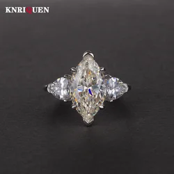 New Charms 8*14mm 6ct Topaz Pink Quartz Sapphire Rings for Women S925 Silver Gemstone Lab Diamond Ring Party Fine Jewelry Gift