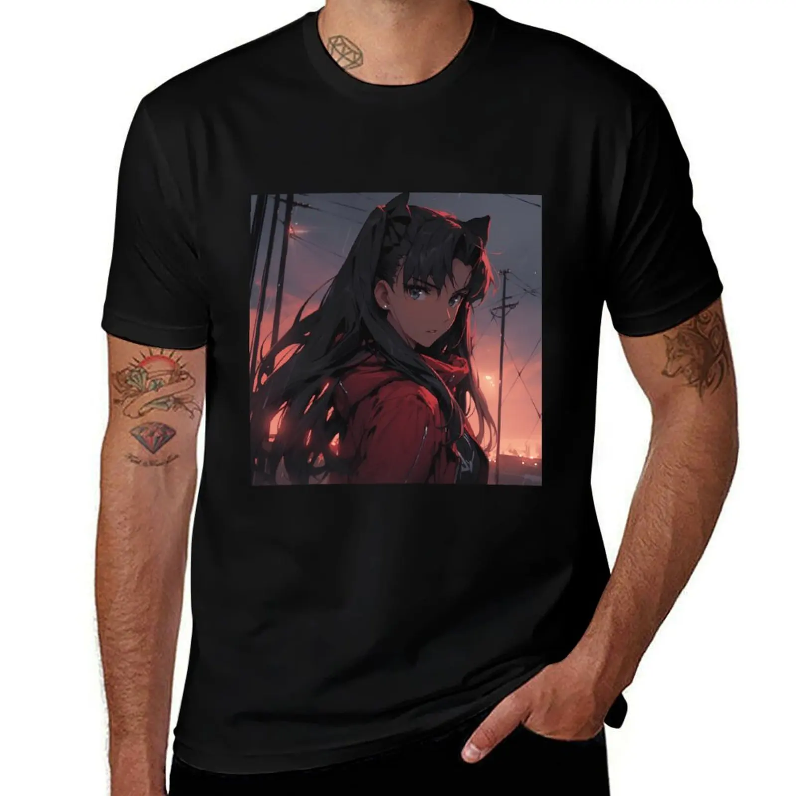 

Rin Tohsaka - Fate series 3 T-Shirt man t shirts for men cotton t shirts high quality man t shirt graphic T-shirt