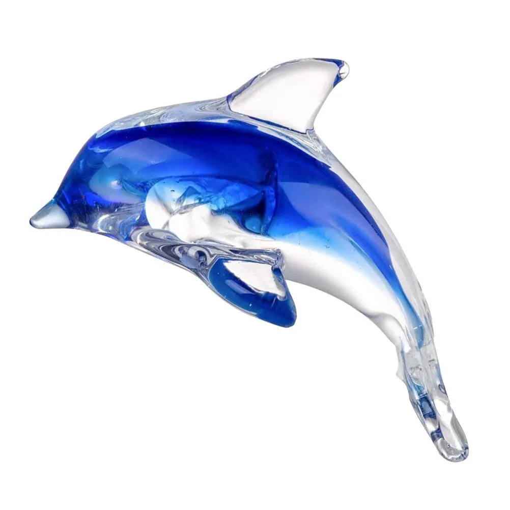 

Dolphin Ornament Colored-Glaze Desktop Decoration Creative Ocean Animal Statue Small Dolphin Crafts for Home Office Holiday Gift